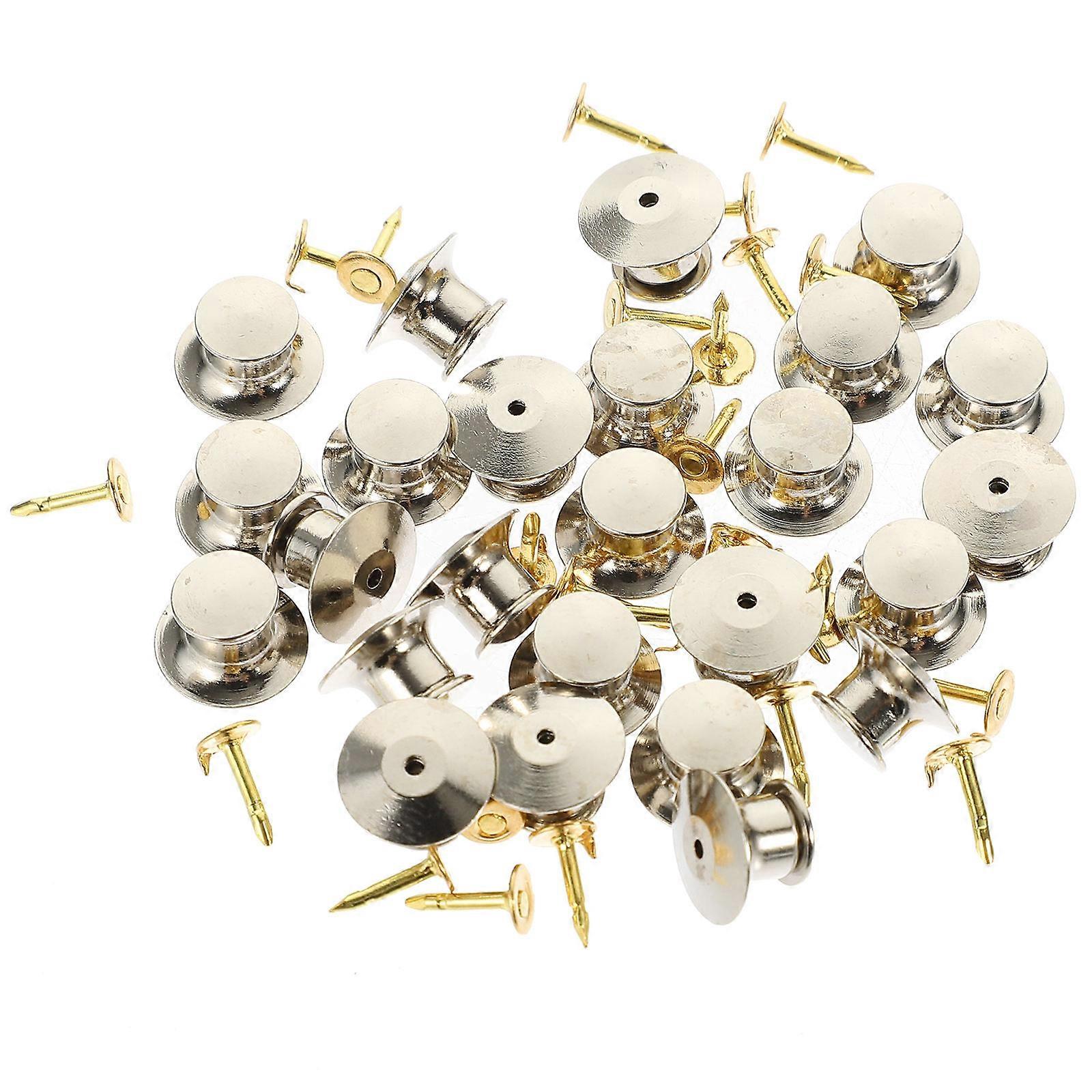 Pin Safety Backs Metal Flat Design Sturdy Construction Practical Unique Random Color 25Pcs