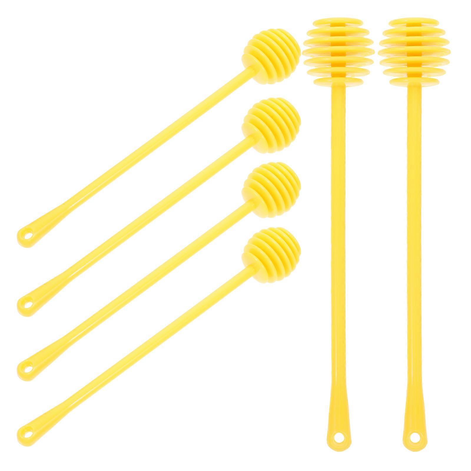 6pcs Honey Strainer Honey Sticks Container Dispenser Wooden Dipper Sticks Multi Functional Extraction Stirring Tools