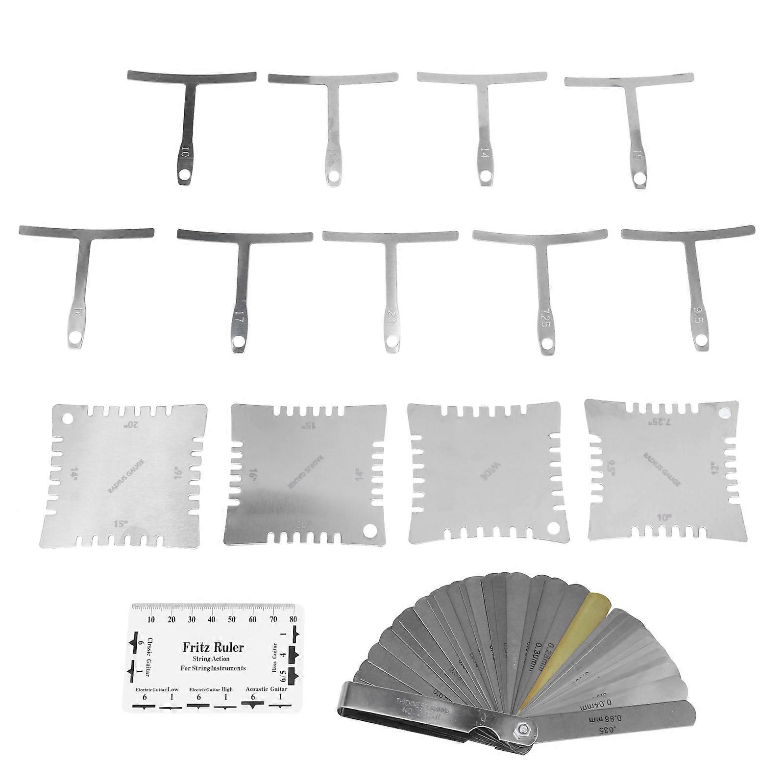 Akustisk gitarr verktygssats Användbara gitarr tillbehör Silver för instrumentmakare 8X8x0.1cm 1 set