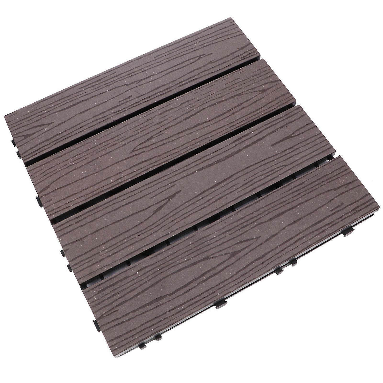 Useful Wood Plastic Floor for Outdoor Decor Coffee Color 1pc Efficient Moisture Proof Splicing