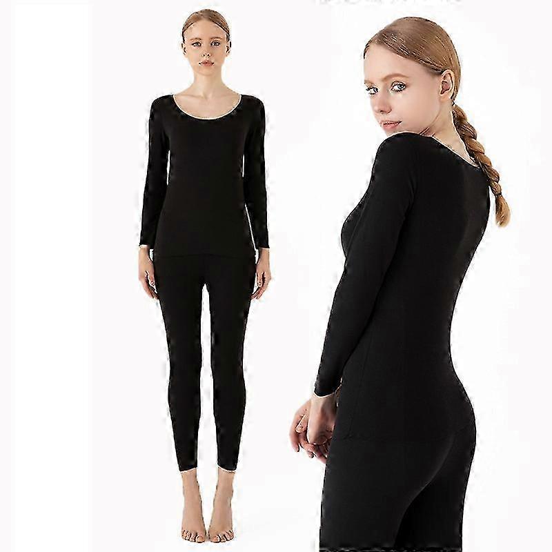 Inre fleece termiska underkläder för kvinnor, varm termisk topp och byxor 2025