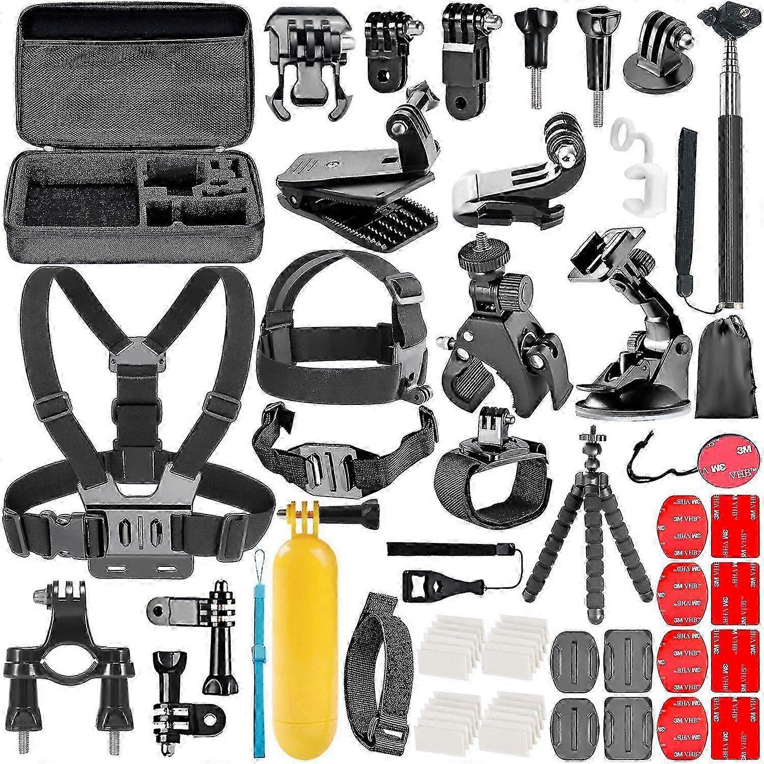 ערכת אביזר מצלמת פעולה 58 ב- 1 תואמת ל- Gopro Hero 9 8 מקסימום 7 6 5 4 שחור Gopro 2018 מושב פיוז'ן כסף לבן Insta360 Dji Akaso Apeman