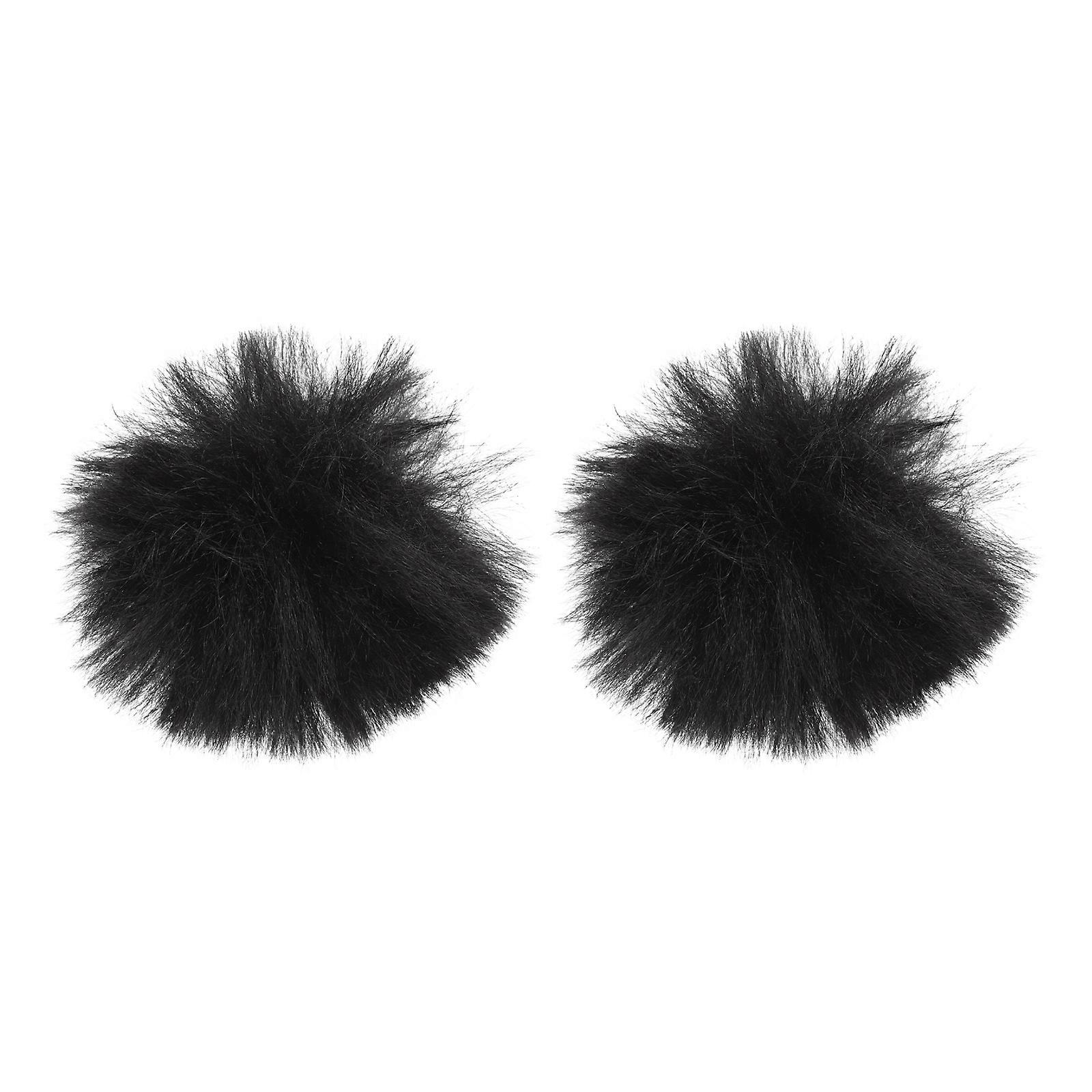 2pcs Plush Lapel Microphone Covers, Windproof Protective Covers for Recording and Live Streaming