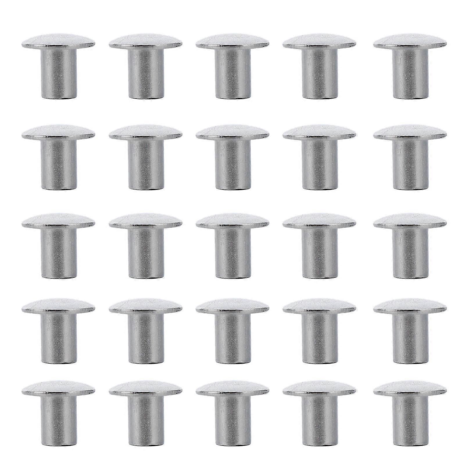 Rivet For Metal Flat Head Semi-Tubular Rivets Fastening Parts 0.6X0.6Cm Silver Tone High Mechanical Strength 200Pcs