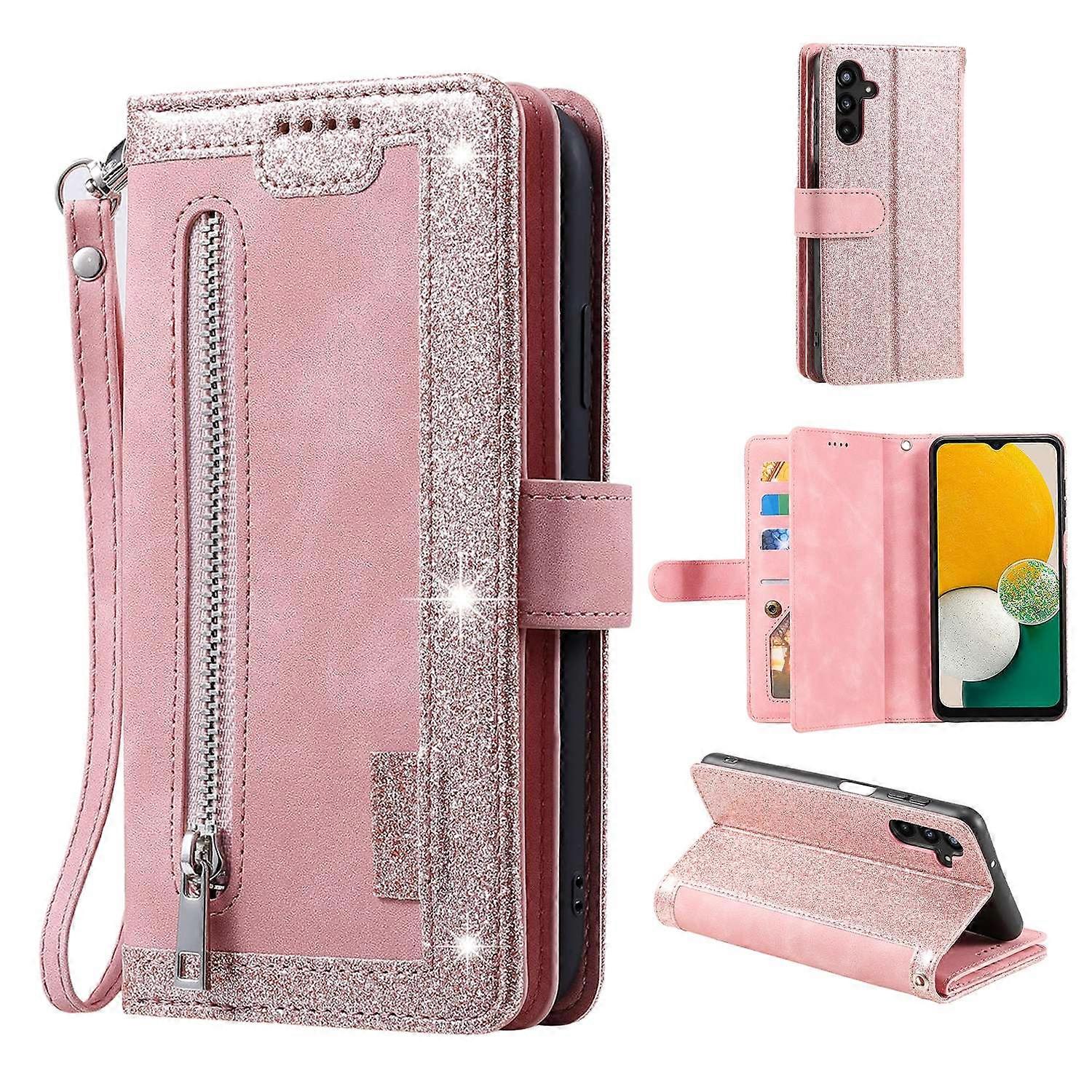 For Samsung Galaxy A26 5G Case PU Leather Phone Cover with Zipper Wallet 9 Card Slots