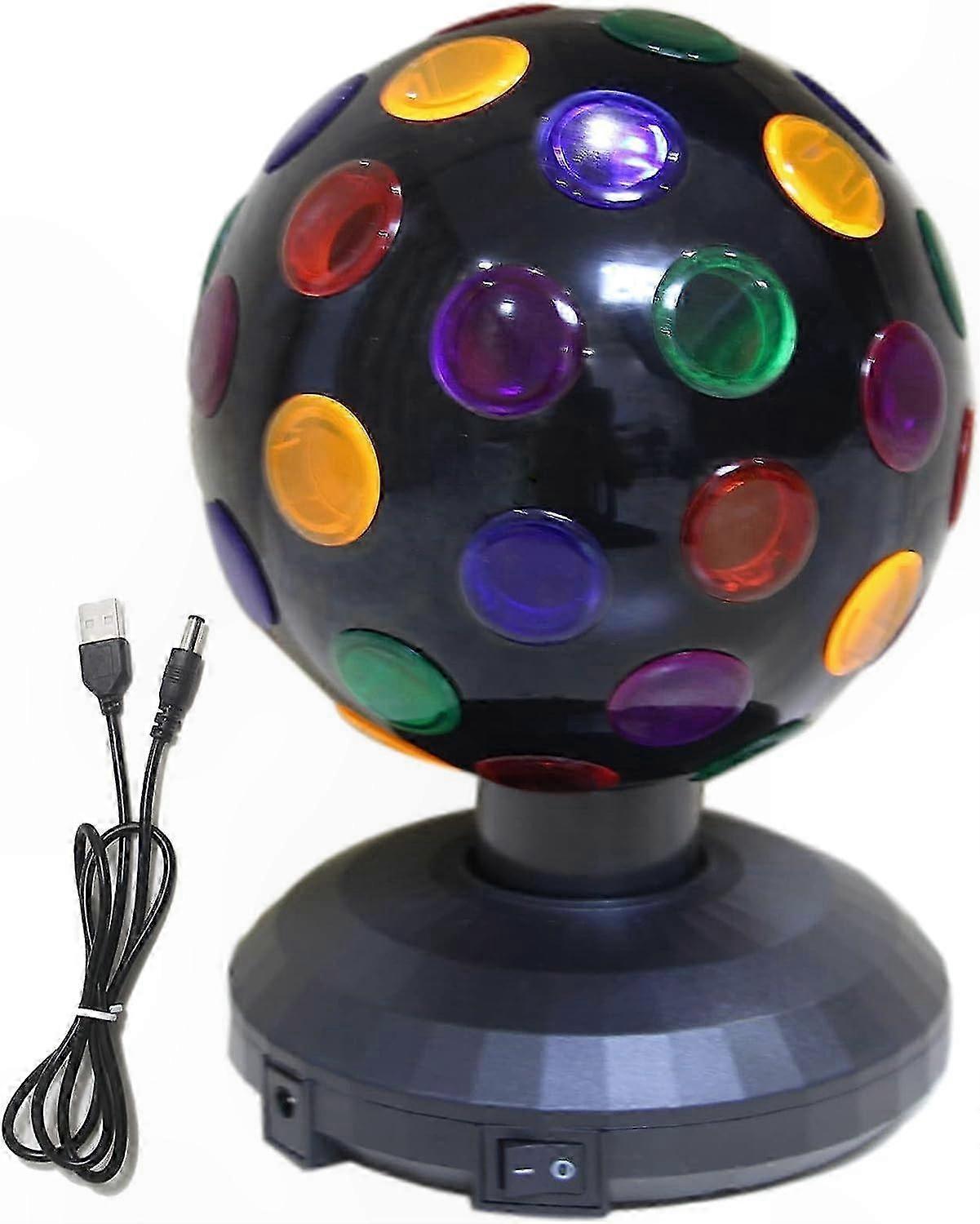 6" USB-Powered Rotating Disco Ball with Stage Lighting Effect