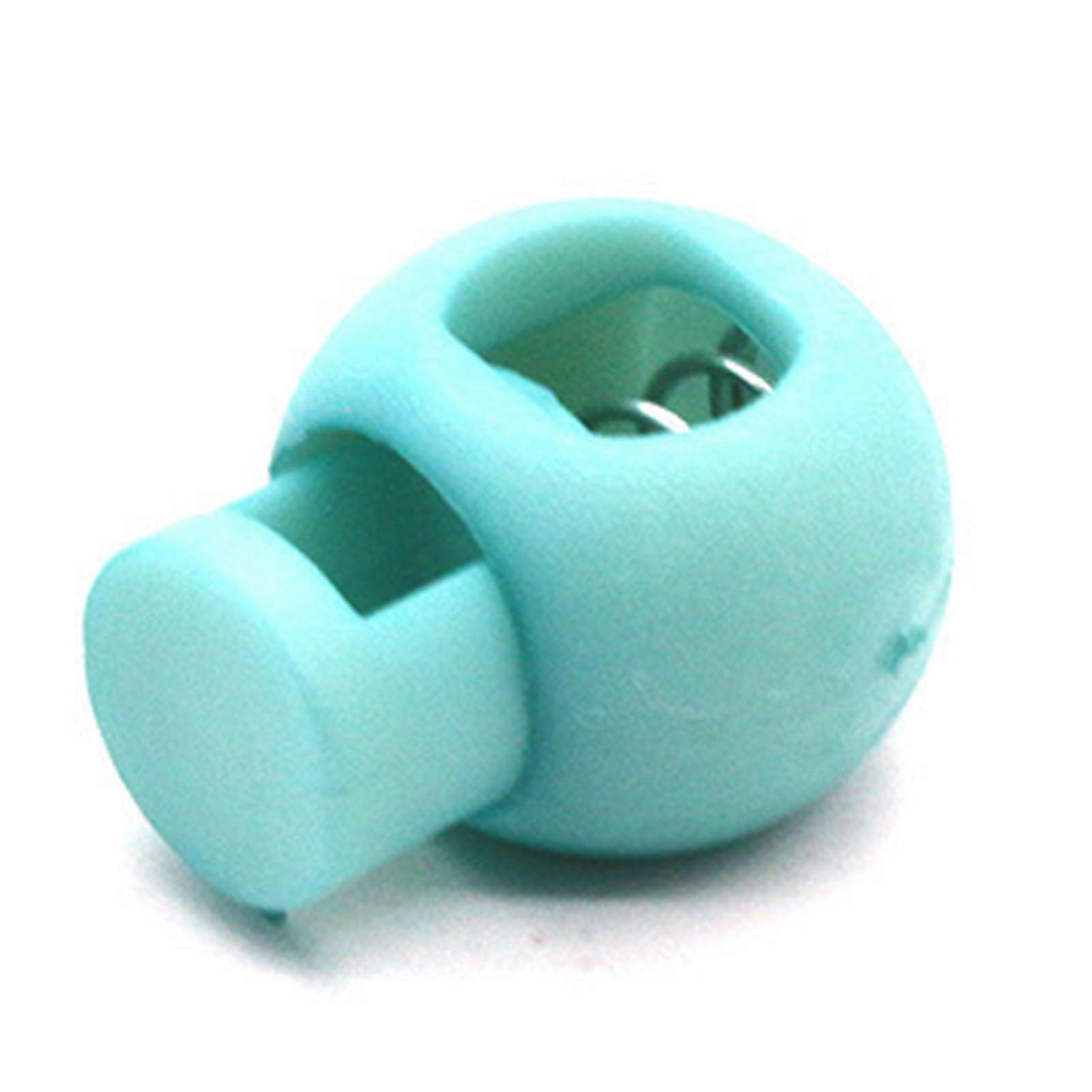 Spring Cord Lock Single Hole Round Fastener Button Slider Toggle Stopper for Backpack Shoelace Sportswear Lake Blue Durable