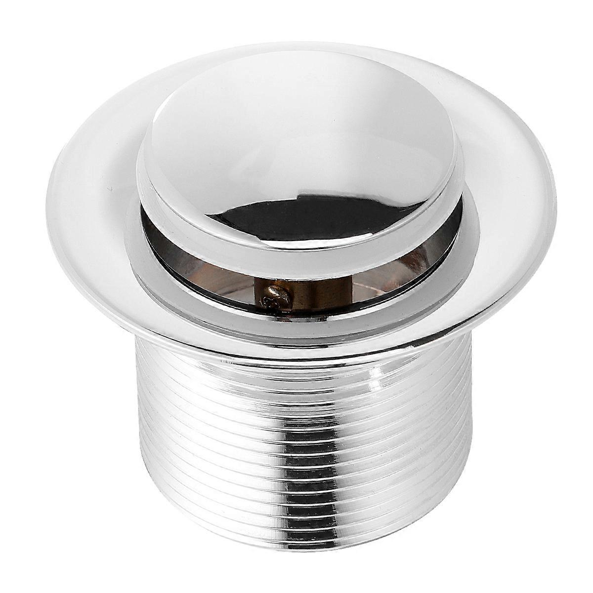 Bathtub Drainer with Popup Design Made of Copper for Bathtub Use Silver Suitable for Home and Hotel