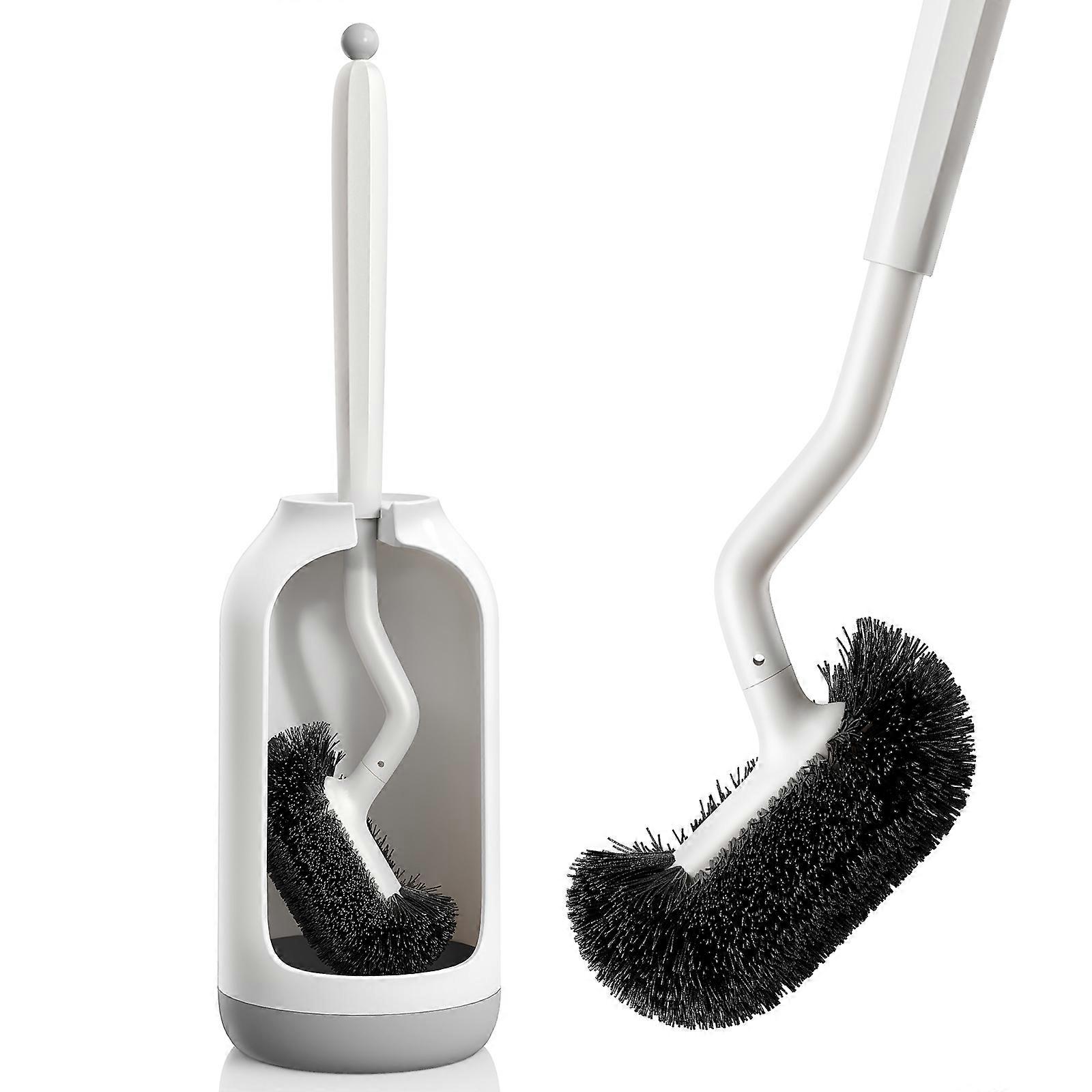 Reusable Toilet Bowl Cleaning Brush With Closed Container Design For Household Use In White Color Designed For Stubborn Stains 1 Pack