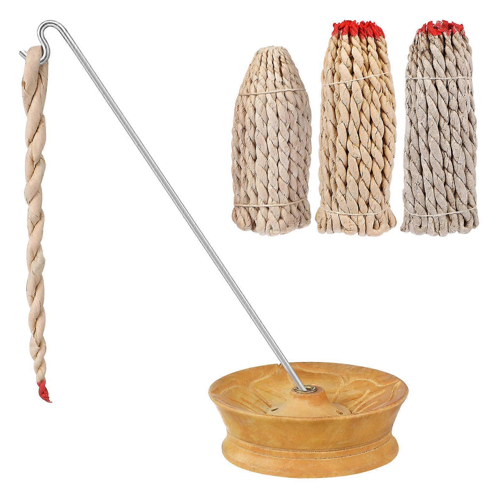Handmade Rope Incense with Burner for Promoting Synthesis Material Assorted Color