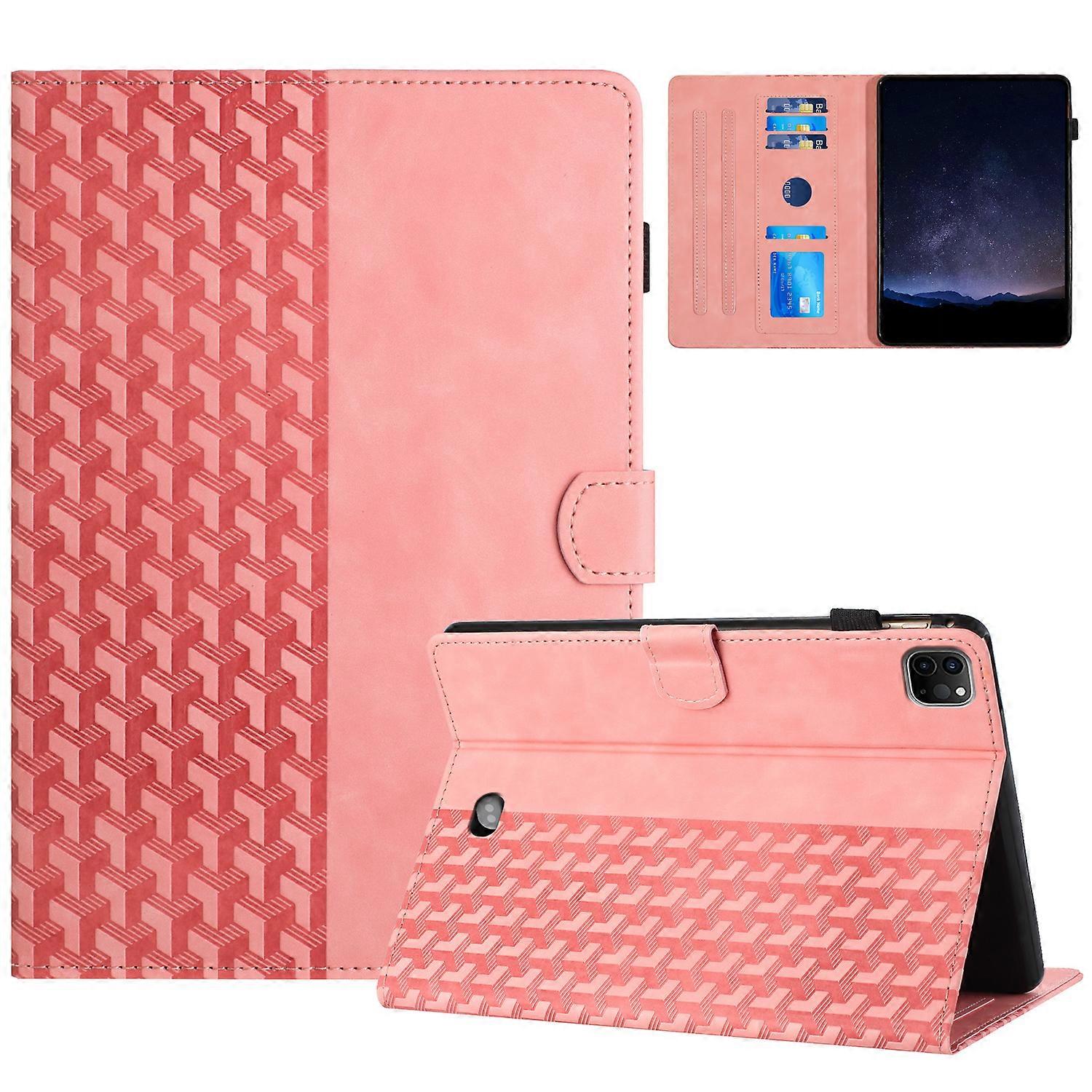 For iPad Pro 11 (2020) (2021) (2022) Air (2020) (2022) Anti-drop Building Blocks Imprinted Tablet Cover Pink