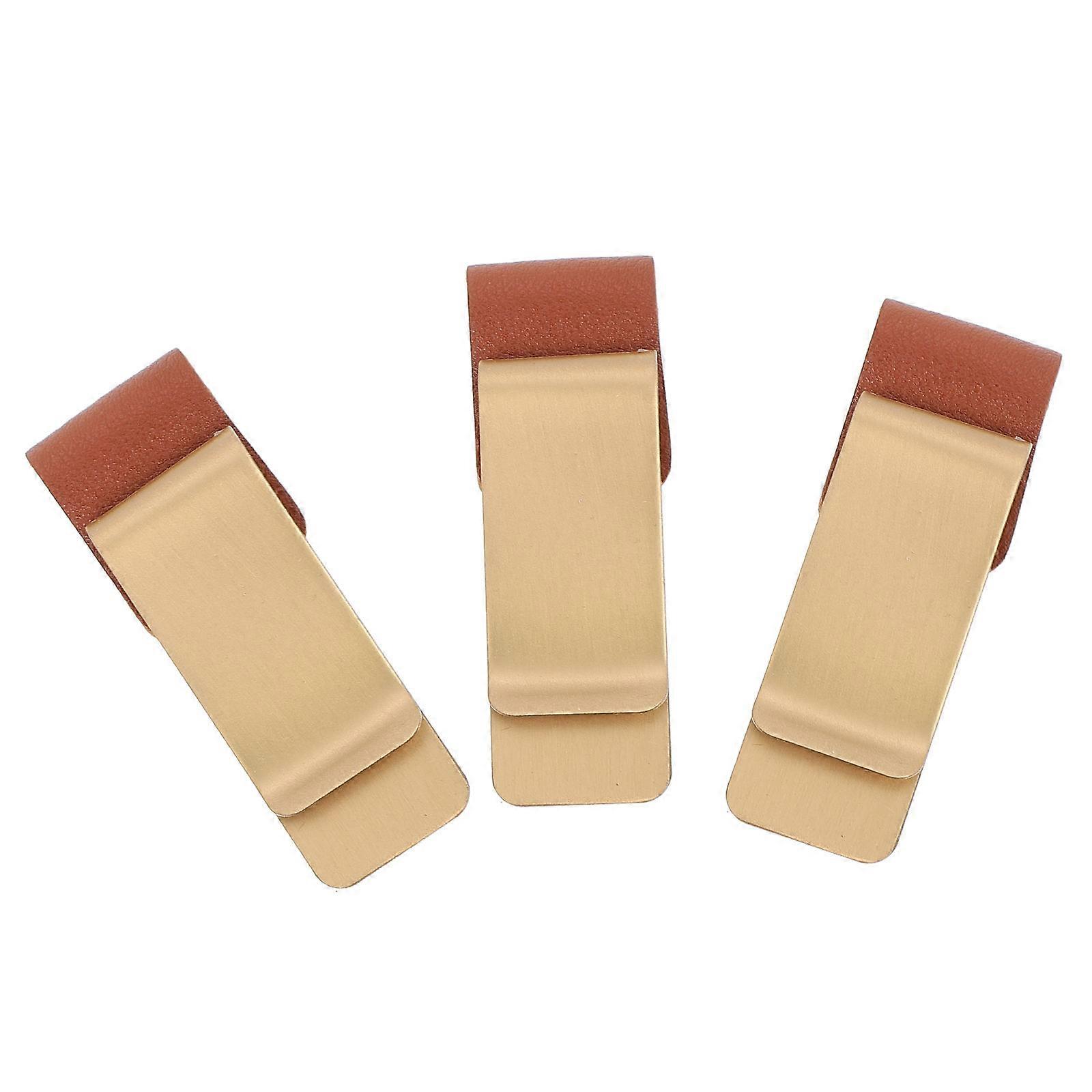 Retro Binder Clips File Storage Office Home Use Golden 3Pcs