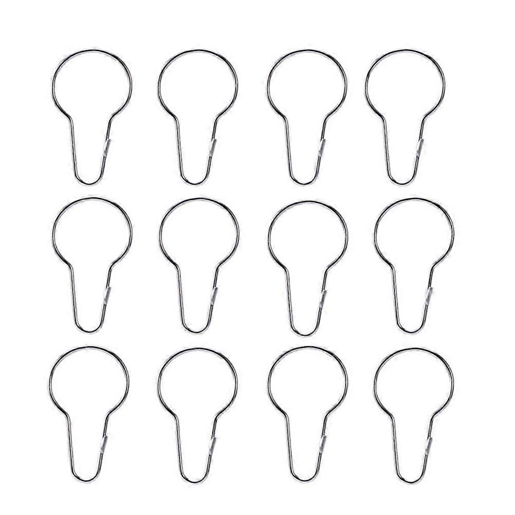 50 Pieces Silver Gourd Shaped Shower Curtain Hooks Rustproof Alloy for Bathroom Display and