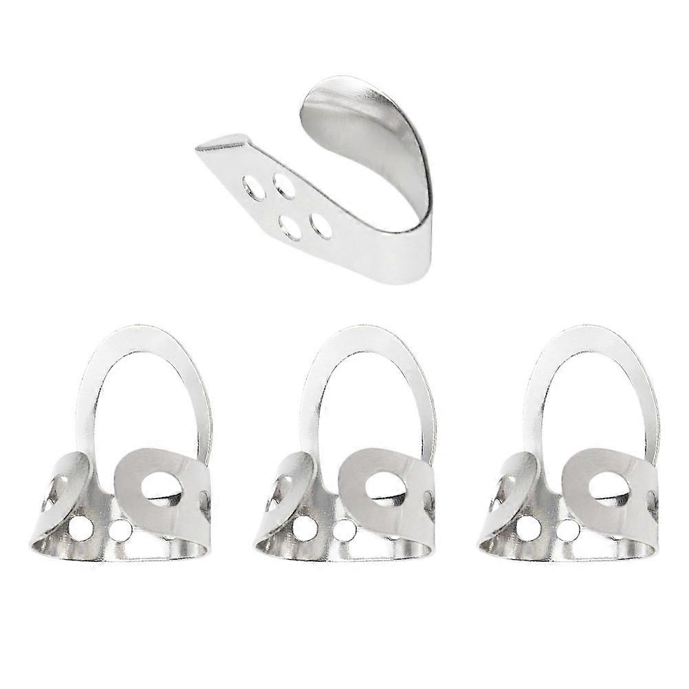 Brass Banjo Finger Picks Set for Guitar Use Durable Ergonomic Design Silver Color Fits Fingers Perfectly 1 Set