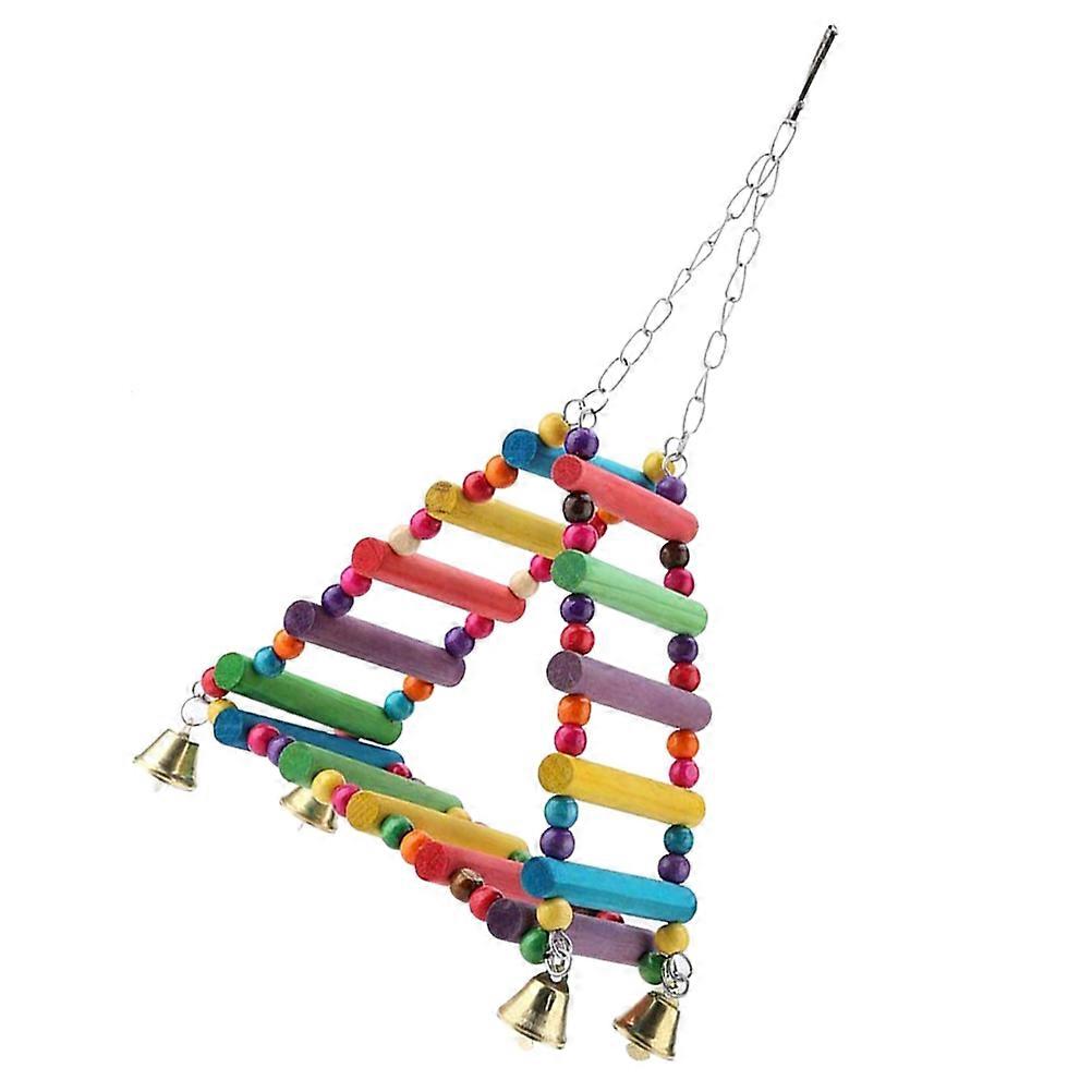 Colorful Wooden Parrot Climbing Swing for Pet Use Promoting Fun and Exercise