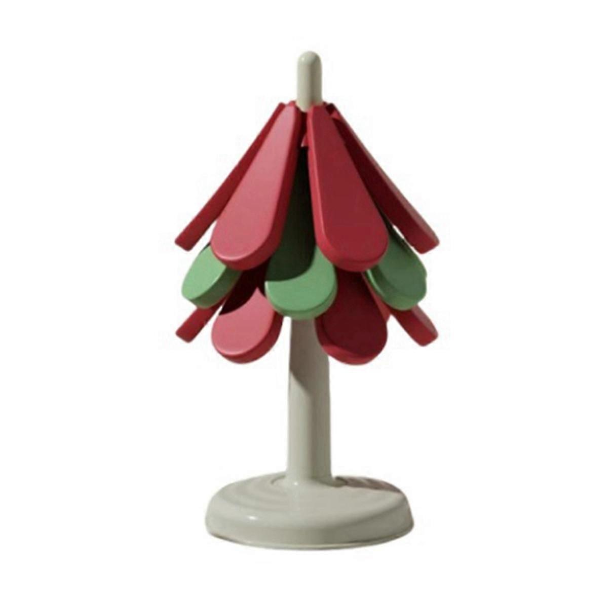 Anti Scald Christmas Tree Table Mat Foldable Dishes Insulation Pad Silicone Coaster Round