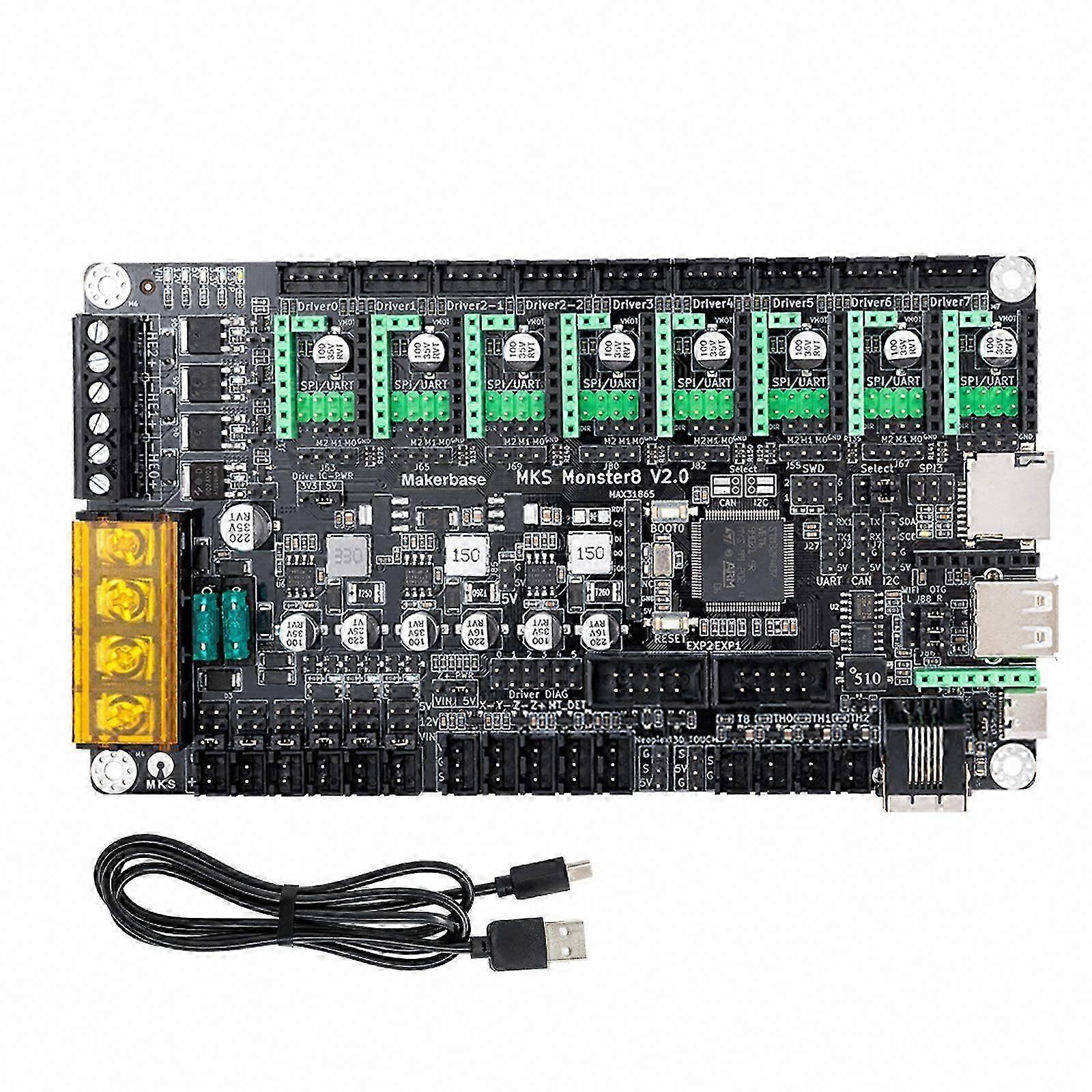 MKS Monster8 V2 Motherboard 32 Bit Monster Controller Mainboard 3D-Drucker 8-Achsen-Steuerplatine für Voron VS Spider