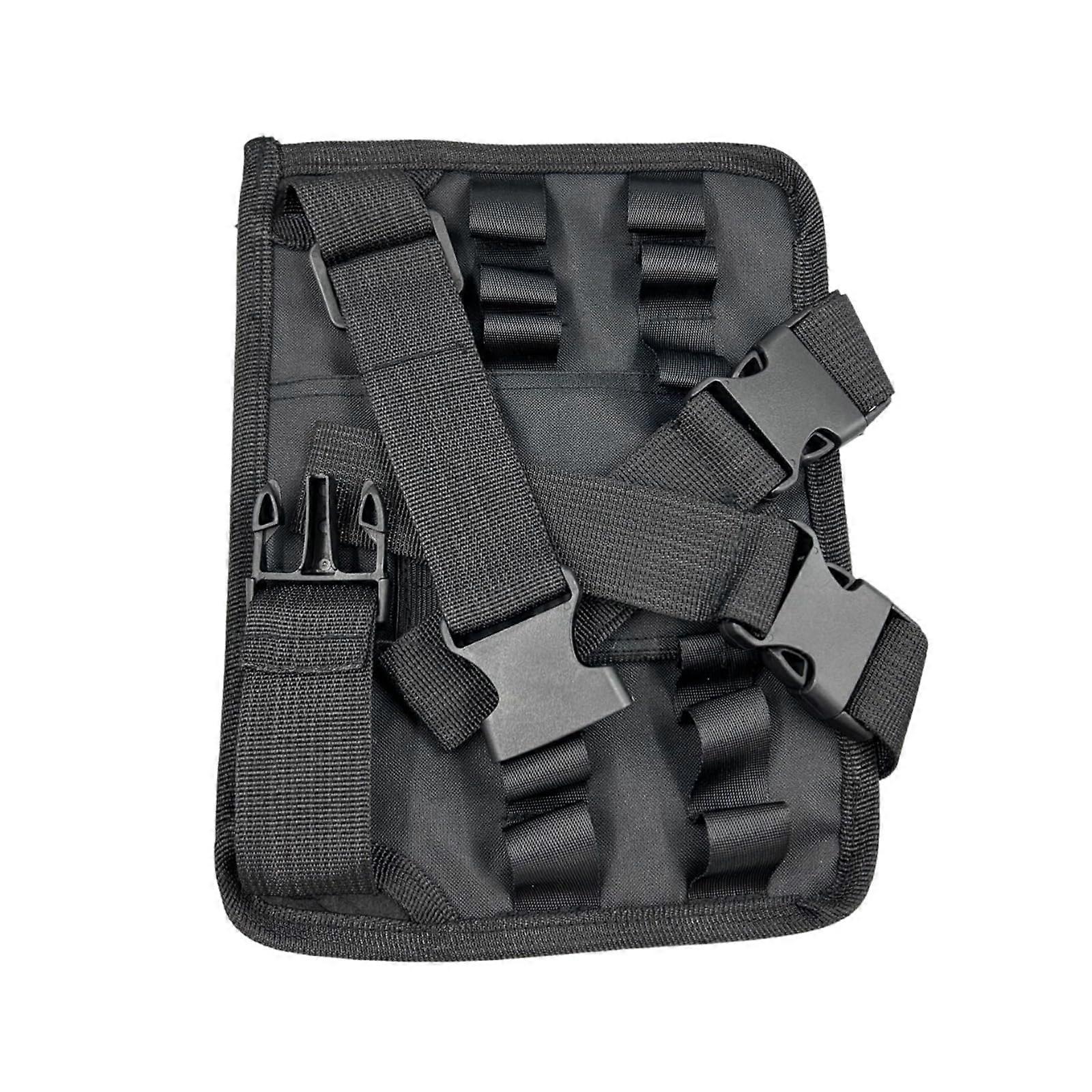 Efficient tool pouch with 16 pockets and bit holders, work pouch for electricians and DIY enthusiasts.
