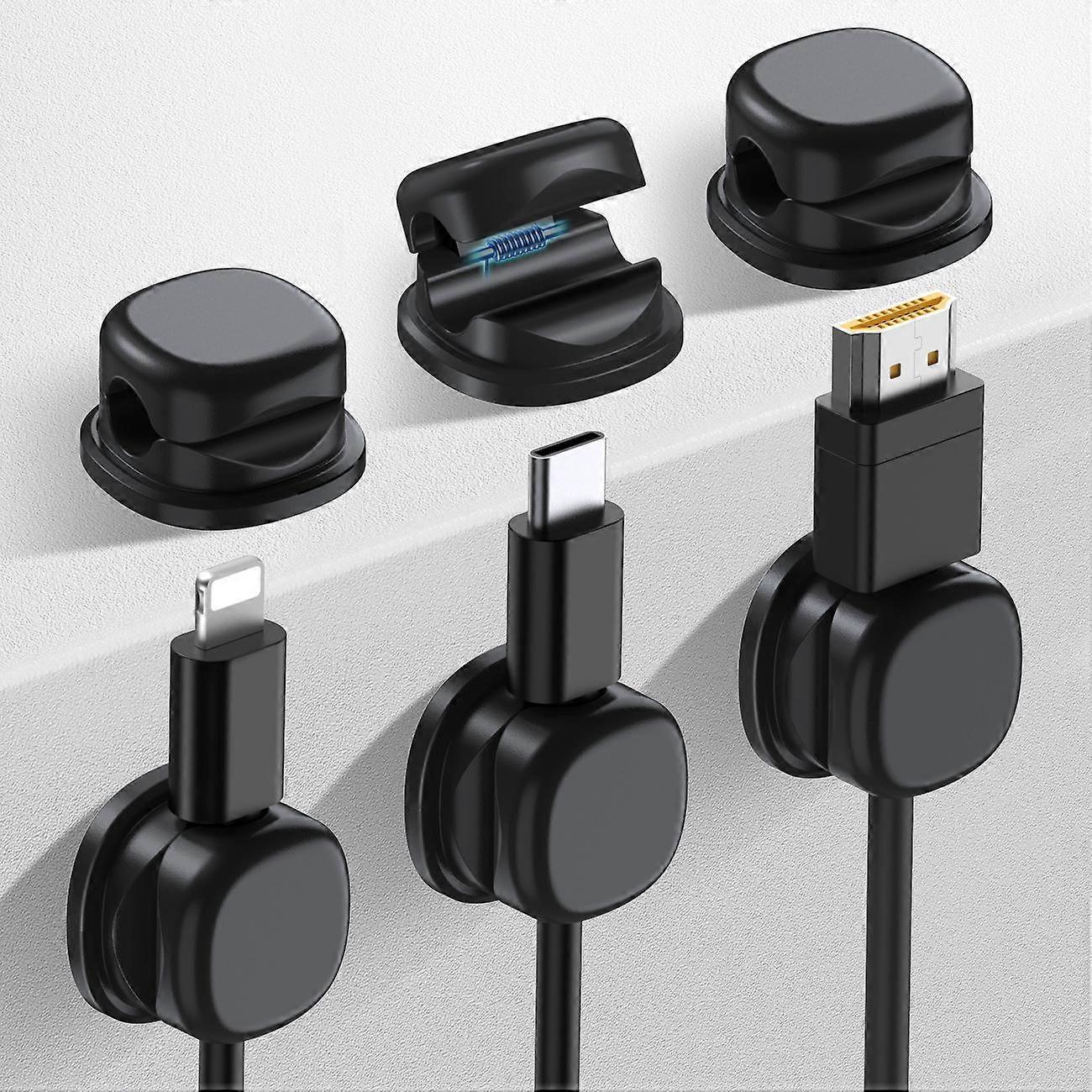 AhaStyle WG178 6pcs Multi-functional Adhesive Desktop Cable Organizer Data Charging Cable Clip