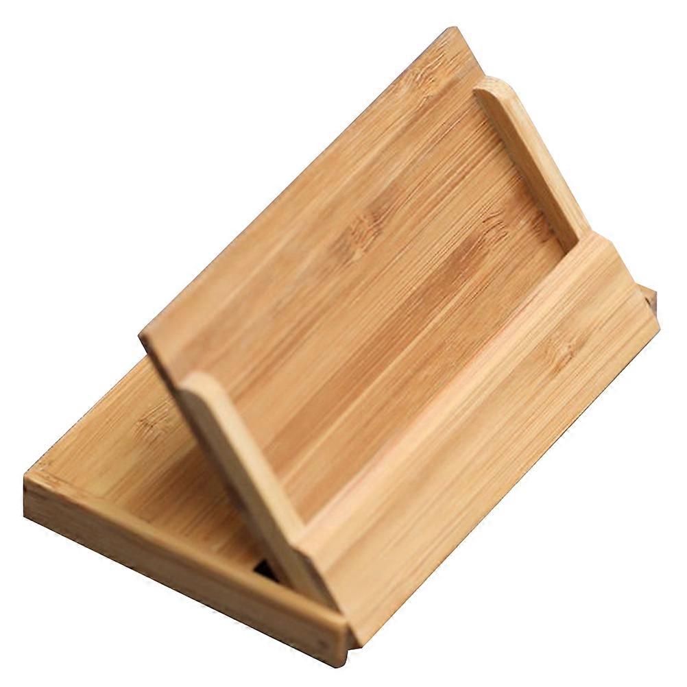Visiting Card Holder Business Card Display Organizer Desktop Accessory Wooden 4.3×2.6×0.4in Space Saving 1Pack