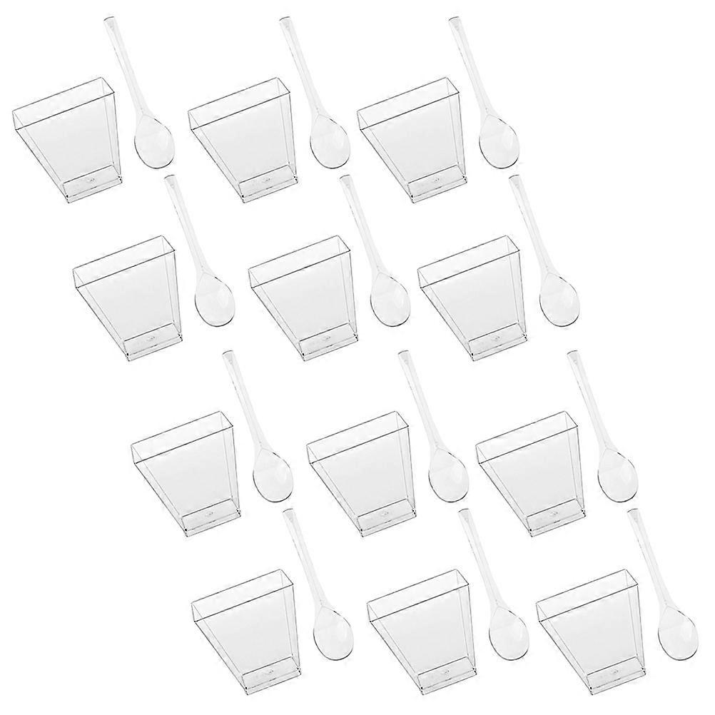 50 Sets Dessert Cups with for Parfaits Yogurt Ice Cream White