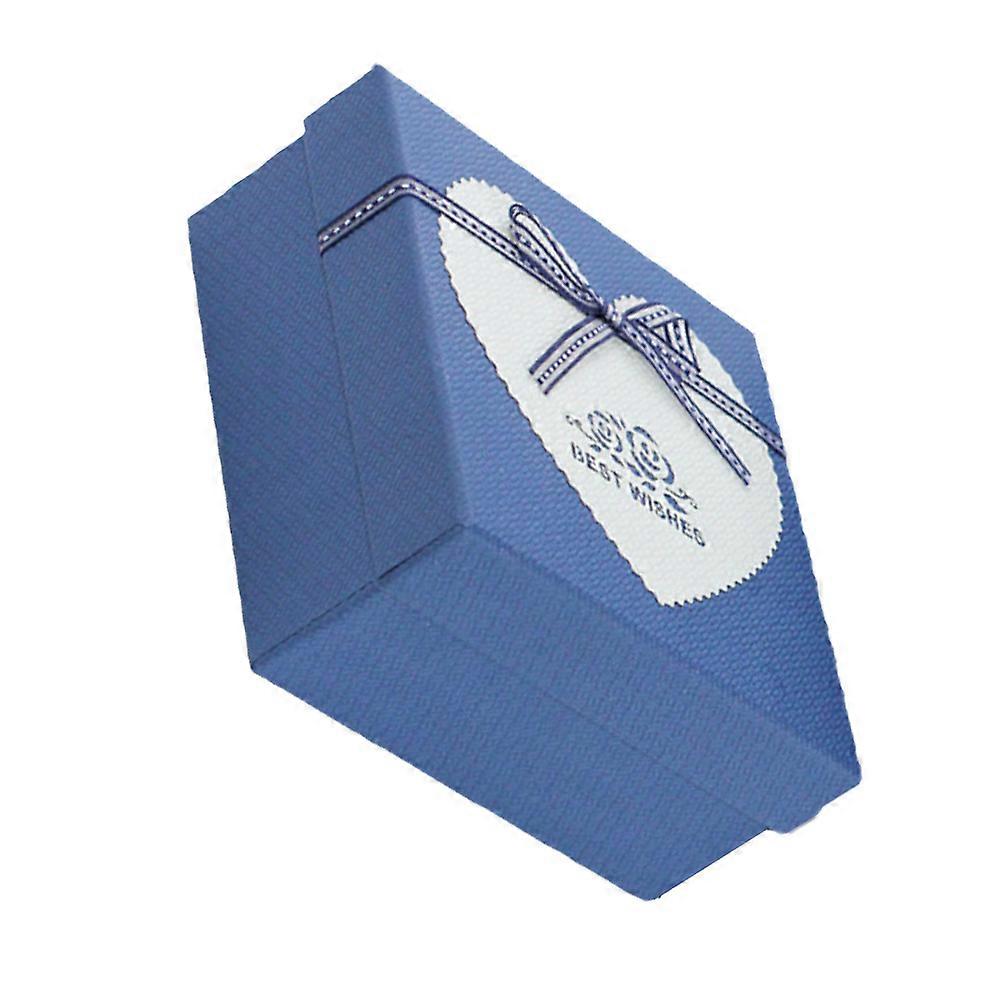 Durable Blue Paper Jewelry Box with Bowknot for Gift 5.9 Inches