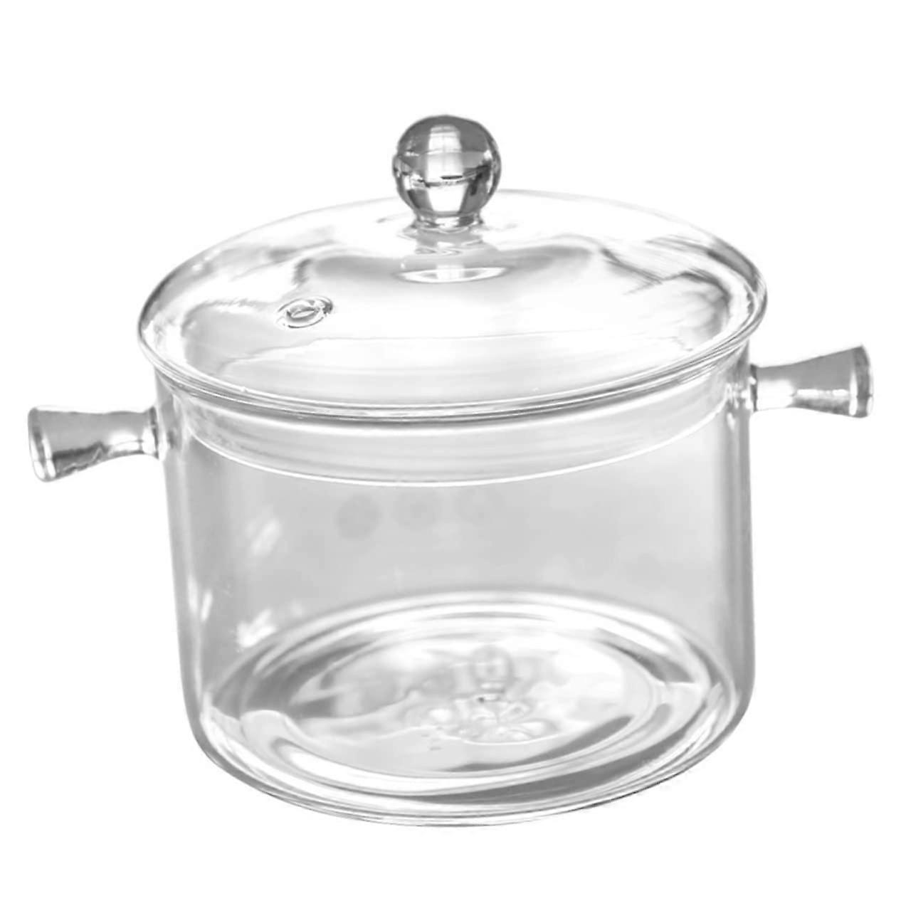 Glass Cookware Transparent HeatResistant with Double Handles and Lid for Ceramic Hob