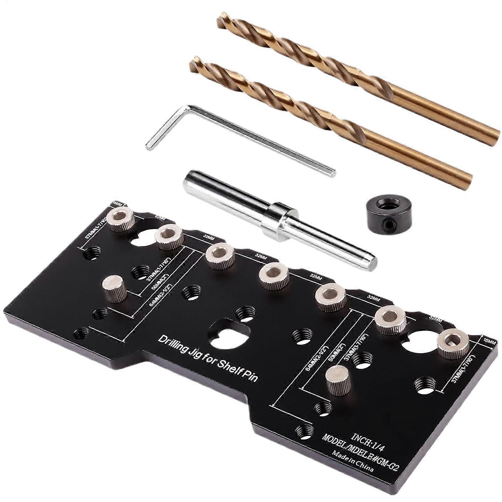 Pocket Drill Jig - 2-in-1 Woodworking Guide Locator Tool for Accurate Drilling, Hinge Installation, and Pocket Hole Joinery