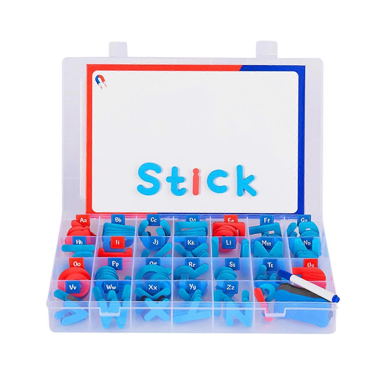 Alphabet-Magnet Fridge Magnets Set With Alphabet Letters, Learning Toy, Double-Sided Magnetic Sign, Red And Blue Model 208