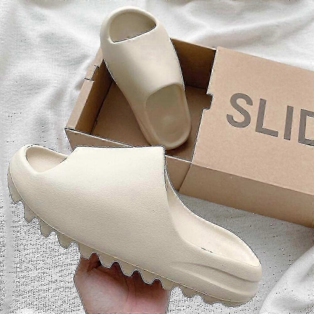 Slides Andningsfunktion Cool Beach Sandaler Flip Flops Fisk Mun Tofflor Lätt Ben Vit Plus Storlek (Flera tillgängliga)