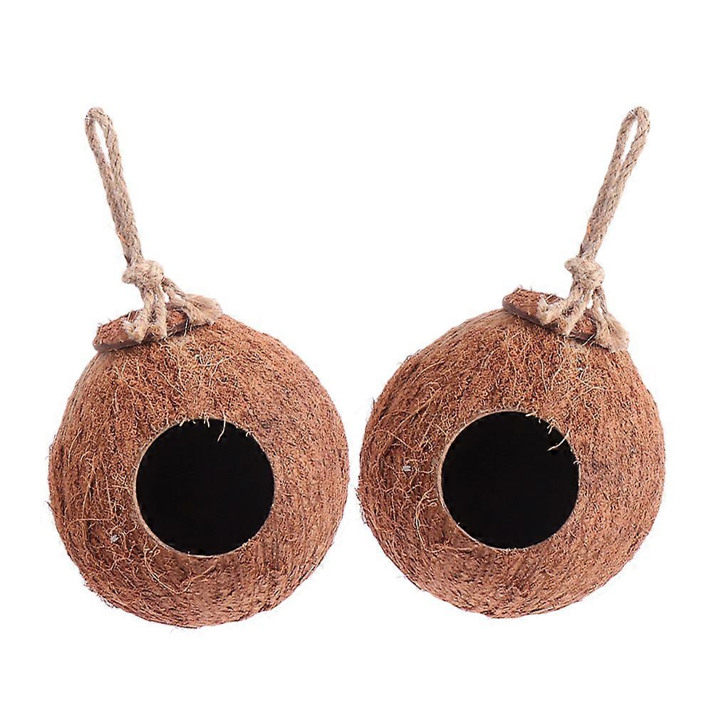 Coconut Shell Bird House for Decoration Provides Perfect Feeding Space for Your Garden Coffee Color