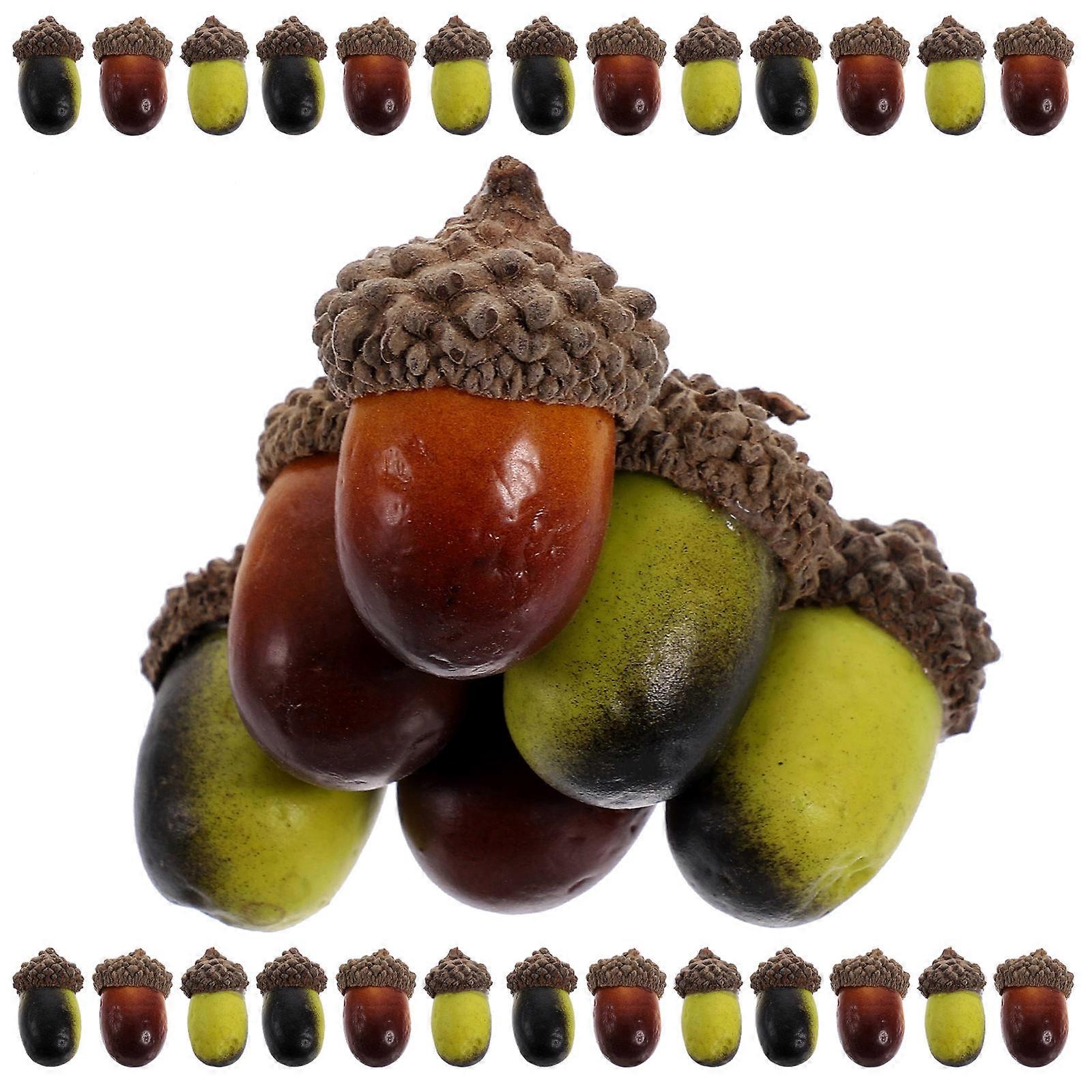 Simulation Acorn 100Pcs Fall Decor Classic Design Props Autumn Festival Home Decorations Lightweight