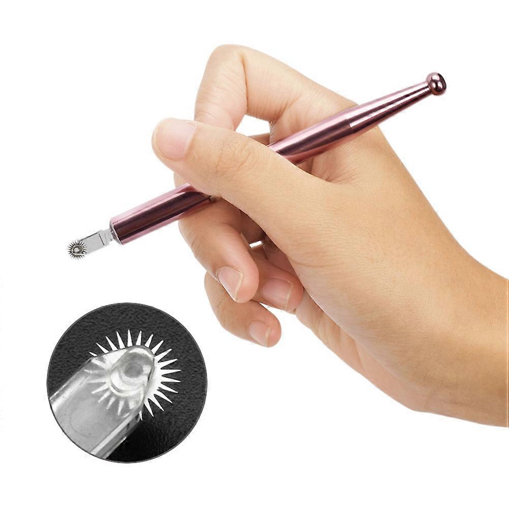 Eyebrow Embroidery Manual Eyebrow Pen For Round Head Pink Disposable Roller 1 Set