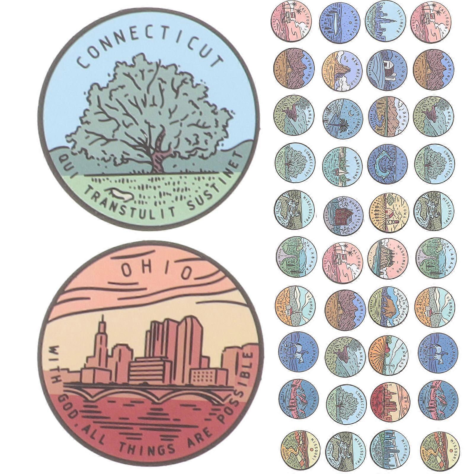 Assorted Color 100Pcs Waterproof Stickers Landscape Printing Ideal For Diaries Scrapbooks And Gift Decorations