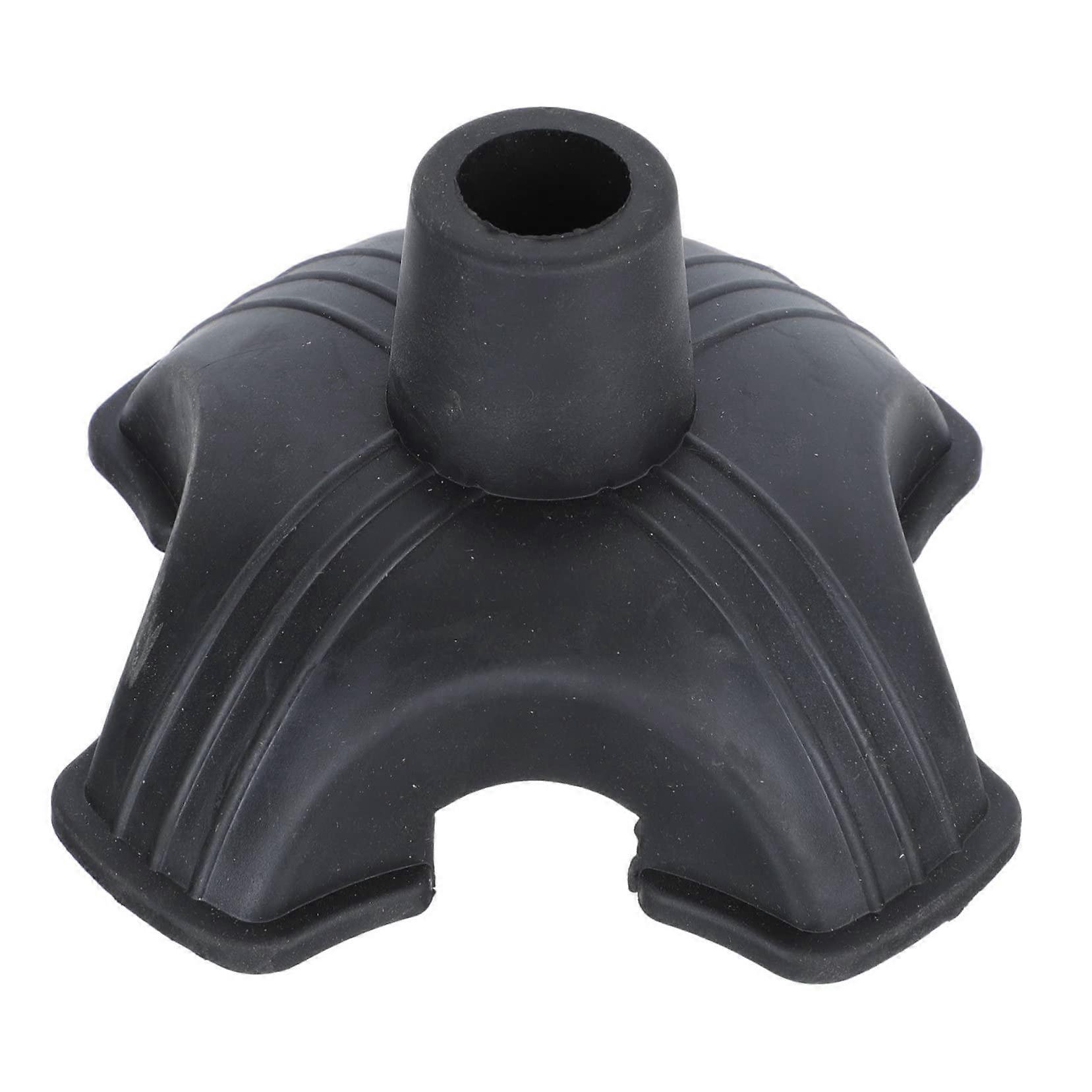 Rubber Walking Stick Tip 1-Piece Cover Black Universal Fit Compatible With Crutches And Trekking Poles Standard Size