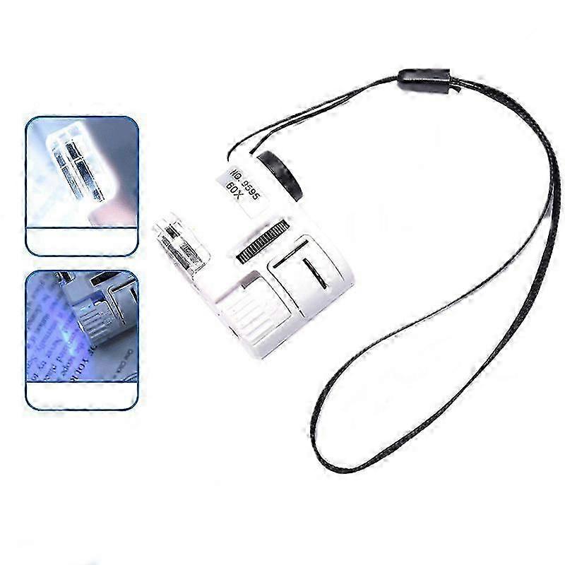 Banknote inspection lamp with LED light 60x mini portable microscope identification magnifier