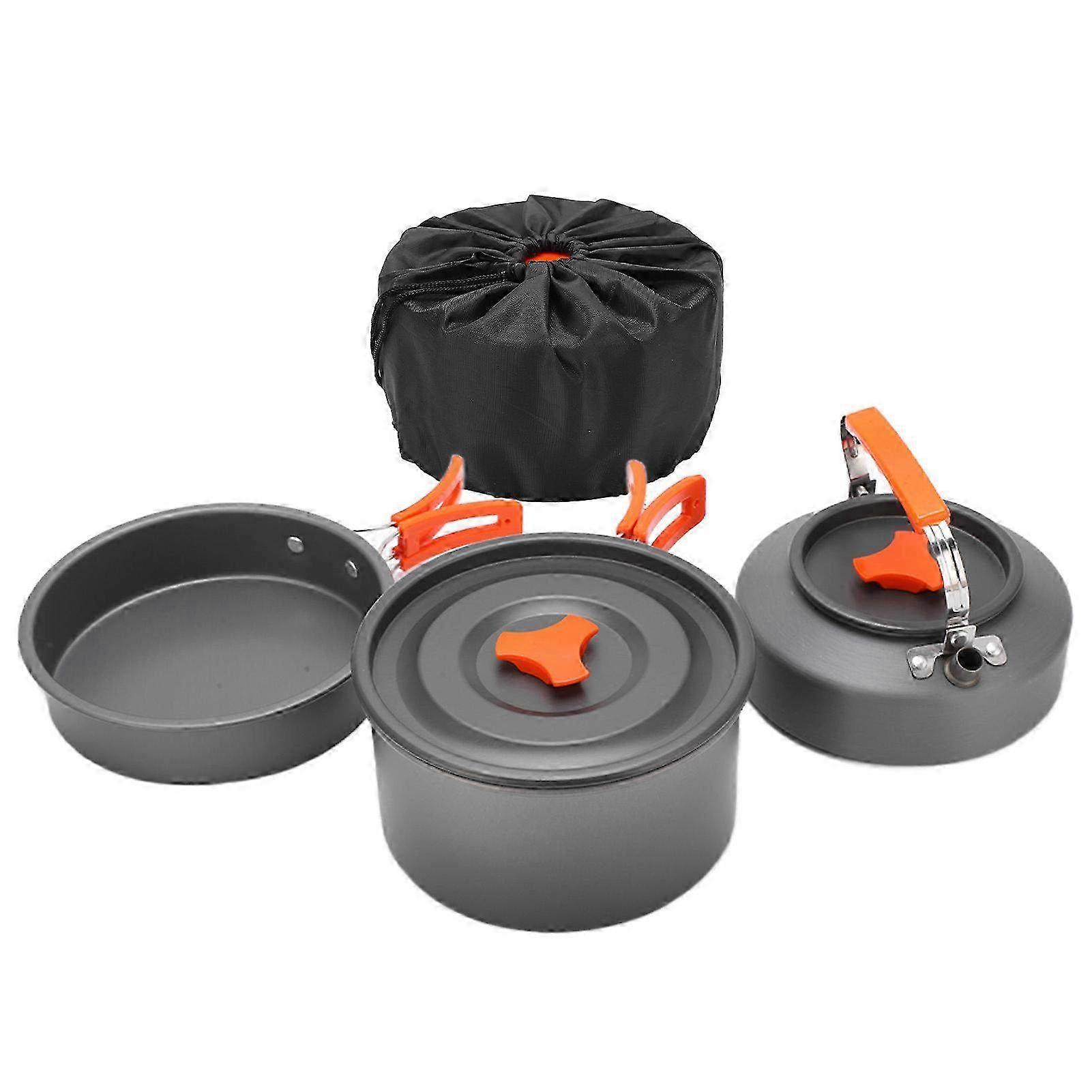 Anti-Slip Non-Stick Cookware Set with Pot & Tableware - Easy to Clean Camping Cooking Essentials for Outdoor Adventures