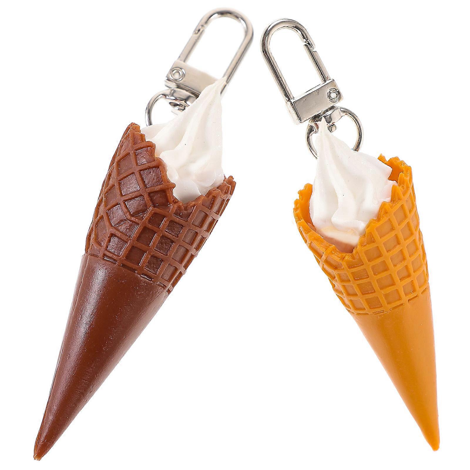 Here's a polished and engaging product description for your **Cute Ice Cream Shaped Keychain Keyring**:
**2pcs Cute Ice Cream Shaped Keychains –
