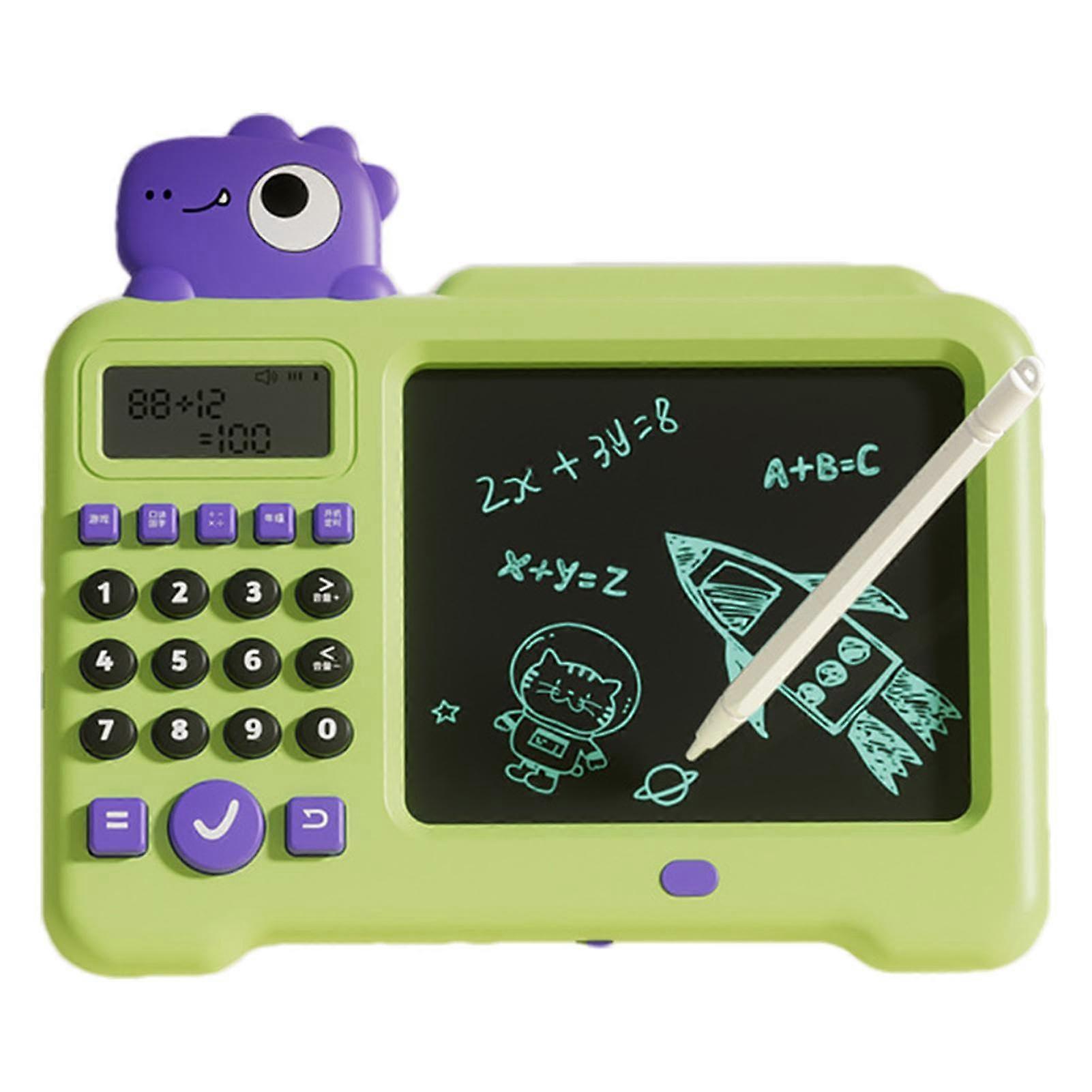 Handwriting Toy National Learning, LCD Drawing Tablet 2-In-1 Erasable Doodle Board Green, Electric Learning Toy