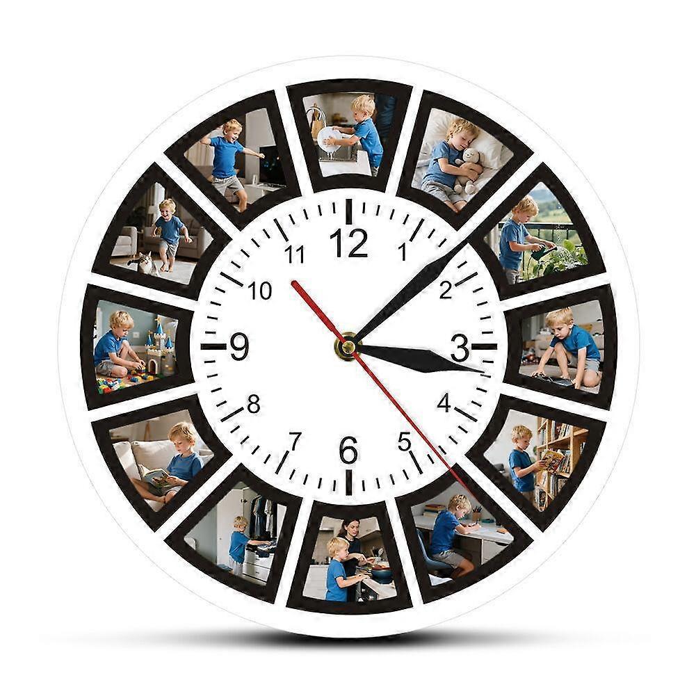 Custom Picture Wall Clock Photo Collage Home Clock