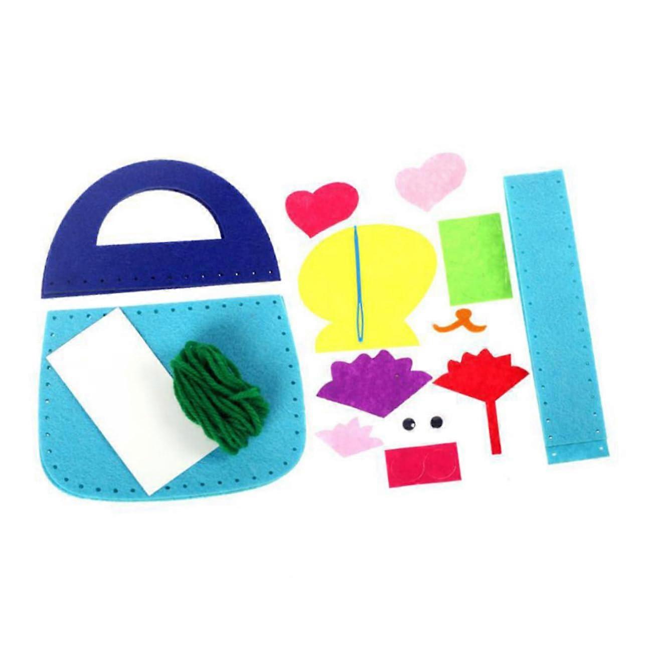 DIY Handbag Set - 4-Piece Kids Craft Kit With Colorful Cartoon Motifs - Assorted Colors