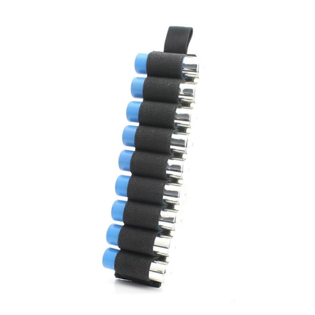 Tactical HookLoop 9 Rounds Shotgun Shell Holder Shotshell Ammo Pouch Cartridge Insert Card Strip with Adhesive Back for 12 GA Black