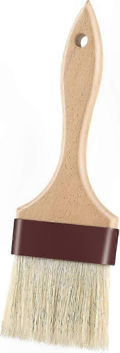 Basting Brush with Natural Boar Bristle and Wood Handle for Cooking BBQ Sauce Application