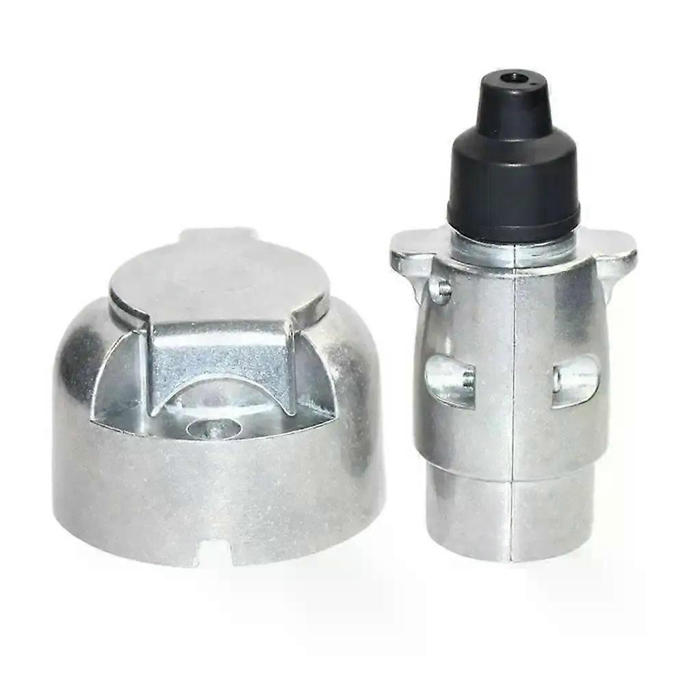 1 Set 12V 7 Pin Trailer Plug Socket Rubber Seal Car Trailer Coupling Connector EU Plug Durable Trailers Accessories