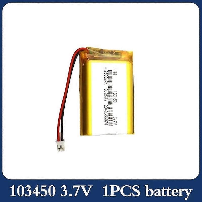 103450 3.7V 2500mAh Polymer Lithium Rechargeable Battery Jst PH 2.0mm 2-Pin Connector for Camera