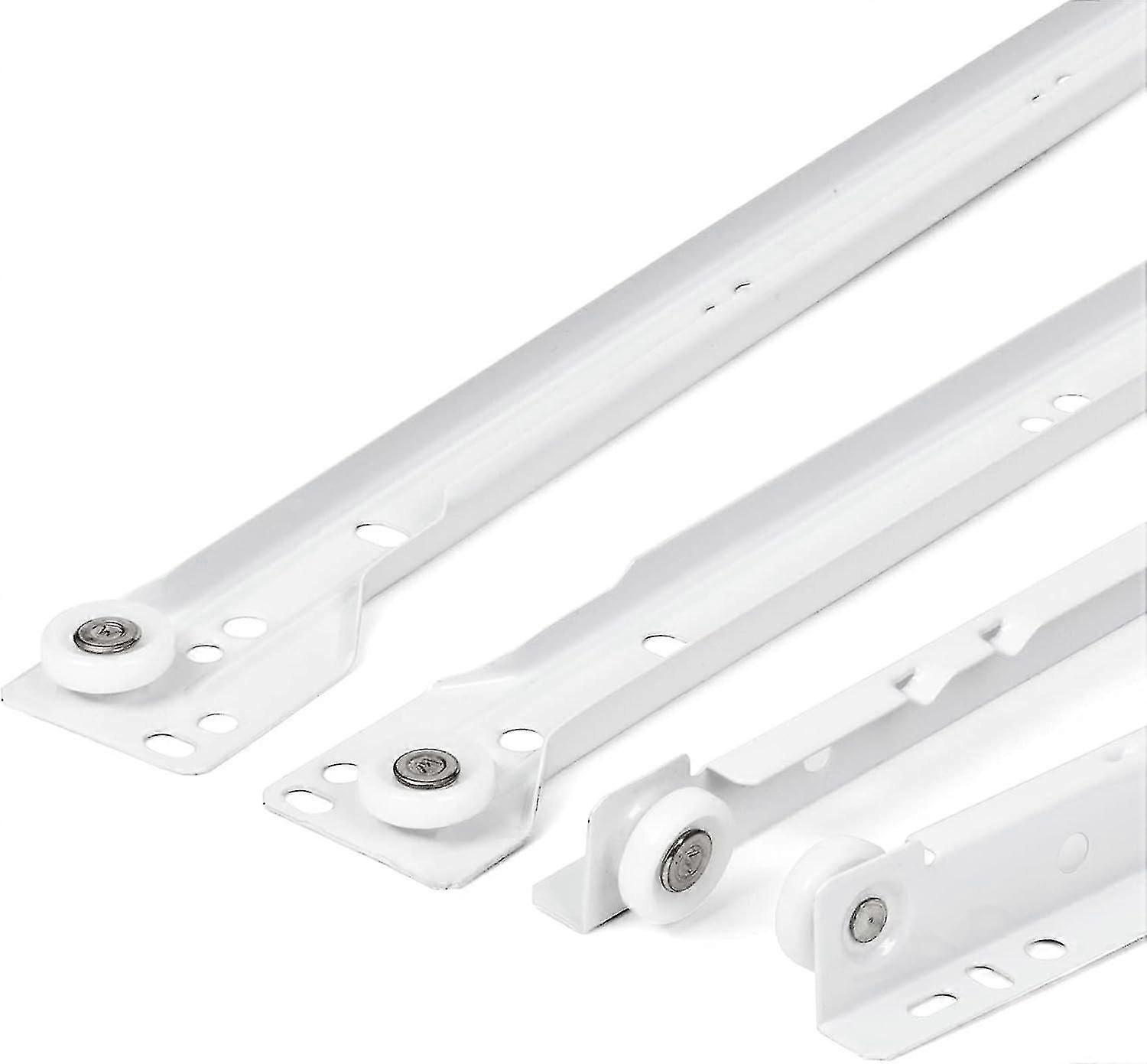 Drawer Runner 400mm - Set Of 2 (1 Pair) Sliding Drawer Runners, In White, Partial Extension Slide System - Easy Assembly Sliding Drawer Kit