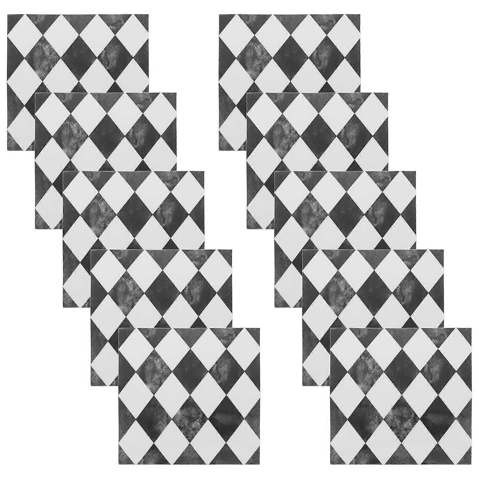 Waterproof Tile Stickers Rhombus Pattern for Decoration 10Pcs Set