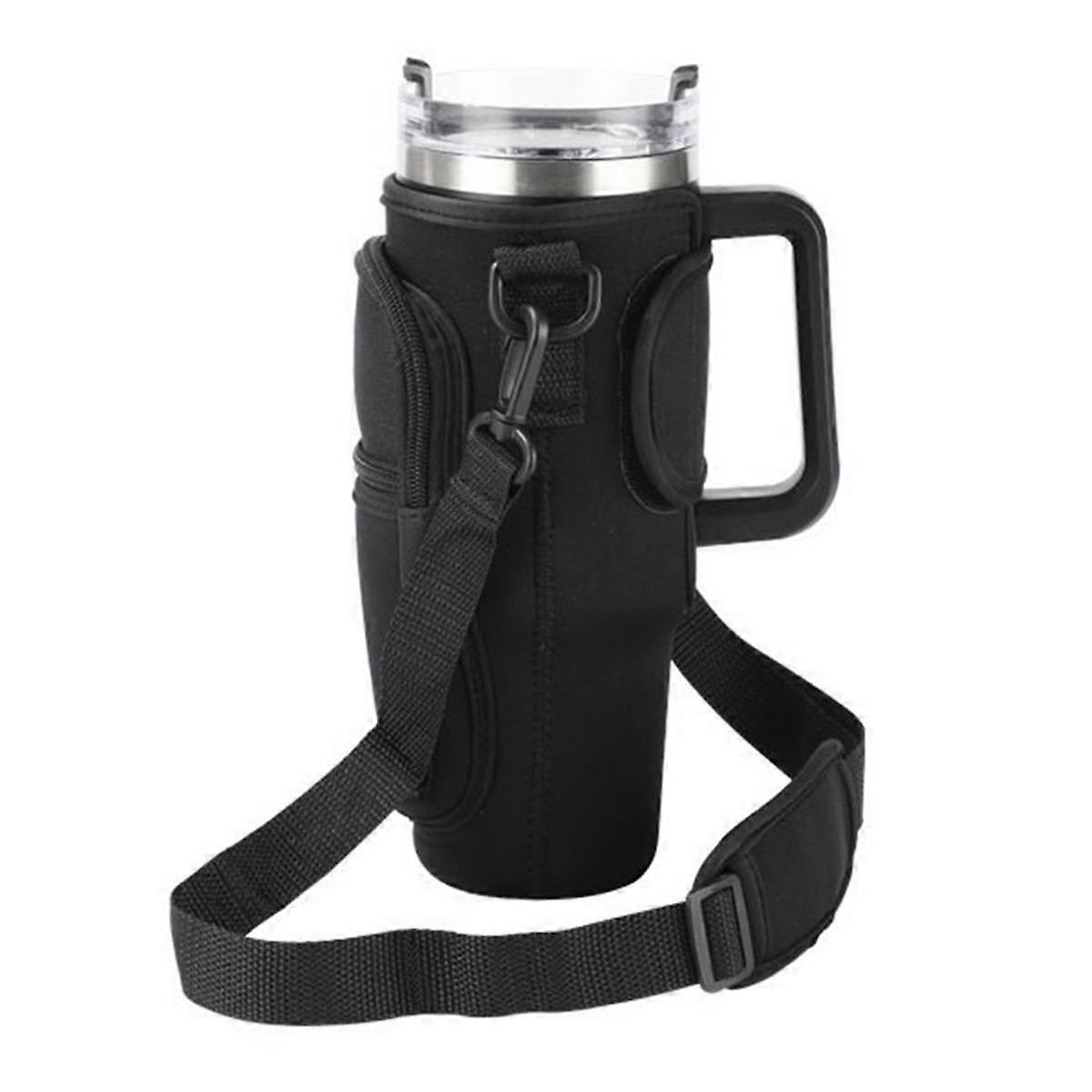 Cup with Handle Sleeve Bottle Pouch Portable Water Bottle Bag with Phone Pocket for 40 Oz Cups C