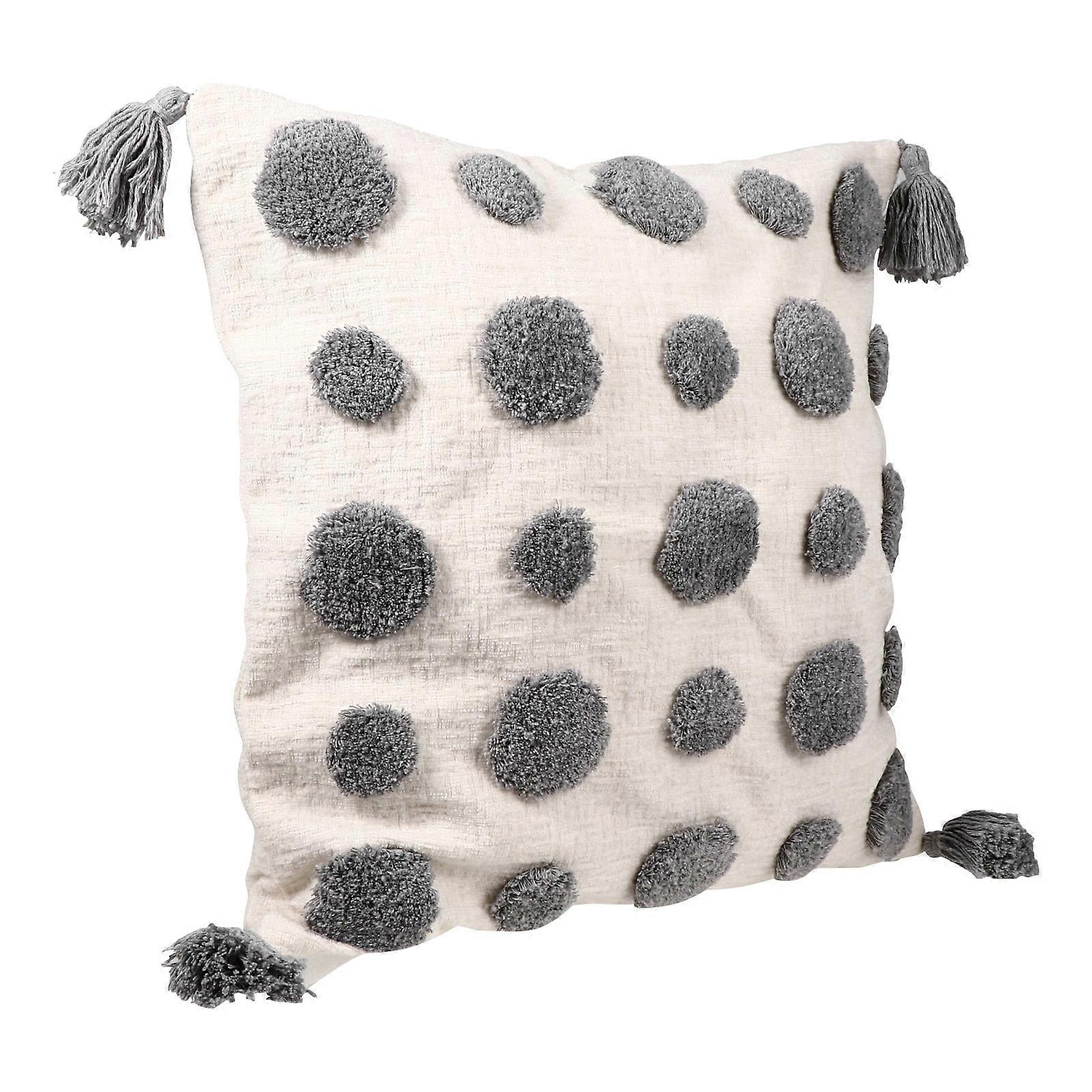 Patterned Pillow Covers Bohemian Throw Pillowcase for Bed Grey Chenille Decorative 1Pack