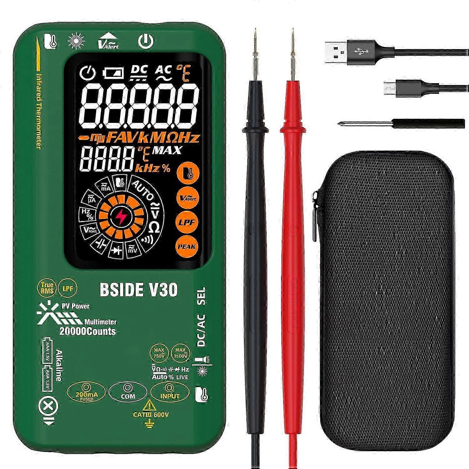 2025 Latest Model BSIDE photovoltaic Digital Multimeter Rechargeable Infrared